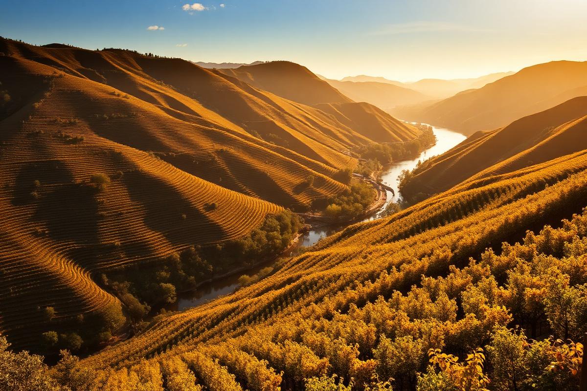 Vinhedos no Vale do Douro